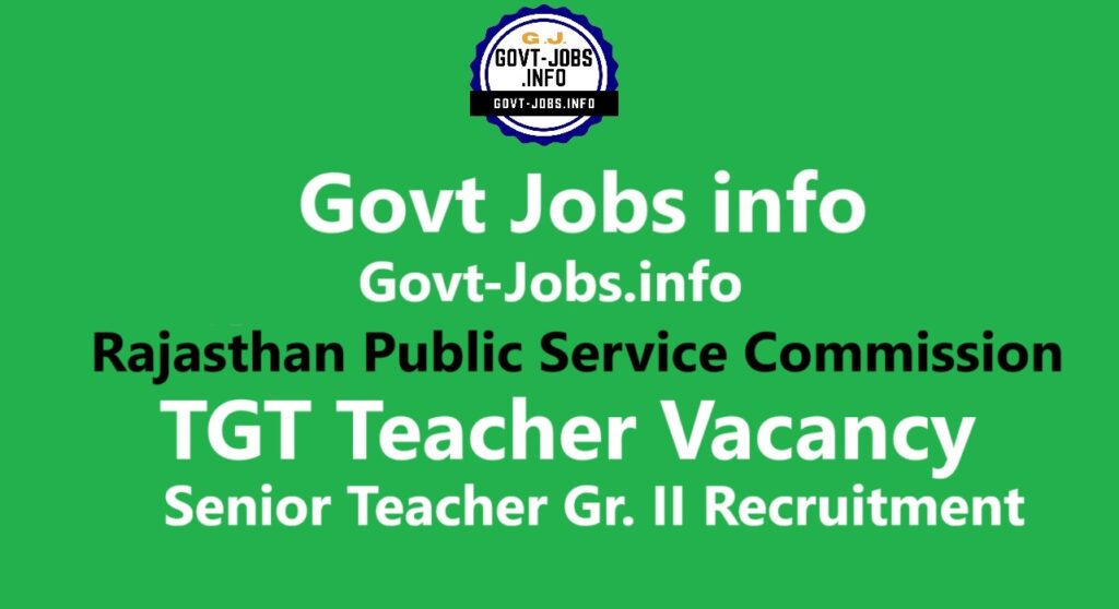RPSC TGT Senior Teacher vacancy 2024